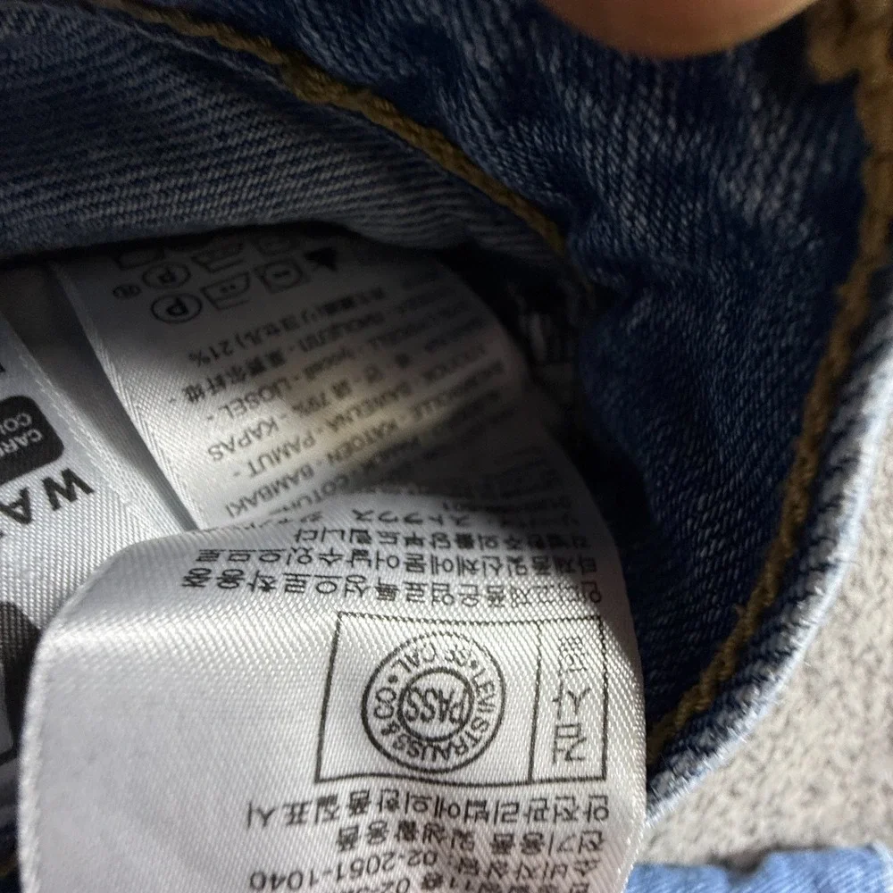 Levis Premium Big E Jeans High Loose Taper Womens 24 Med Wash Blue Denim - Picture 9 of 12